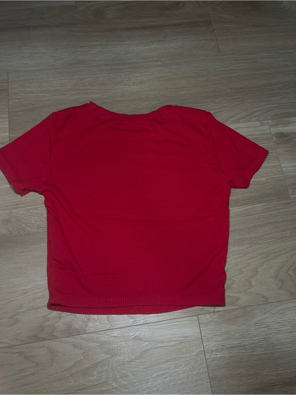 Garage Red Ribbed Short Sleeve Tee - Picture 4 of 4